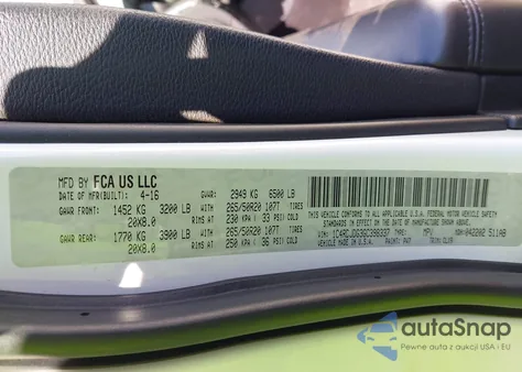 2016 Dodge Durango Limited из США, поврежденный, VIN 1C4RDJDG3GC398337